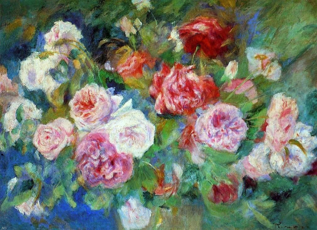 Pierre Auguste Renoir Roses - Canvas Print