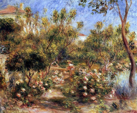 Pierre Auguste Renoir Young Woman in a Garden - Cagnes - Canvas Print