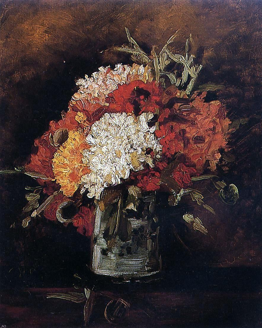 Vincent Van Gogh Vase with Carnations - Canvas Print