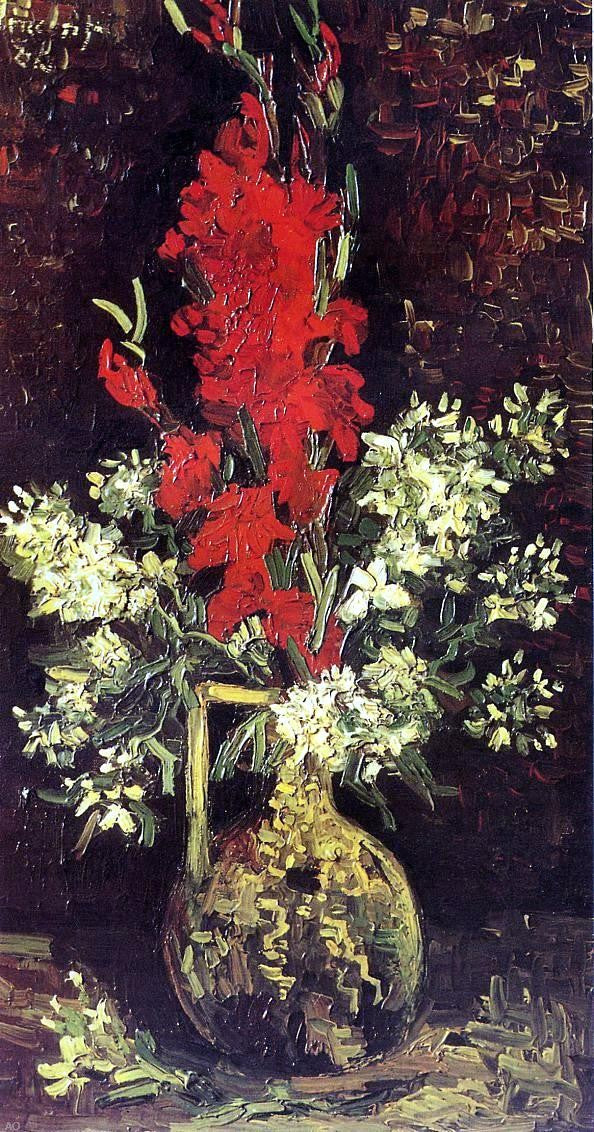 Vincent Van Gogh Vase with Gladioli and Carnations - Canvas Print