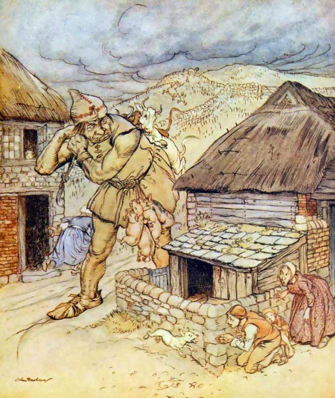Arthur Rackham The giant Cormoran was the terror of all the country-side - Canvas Print