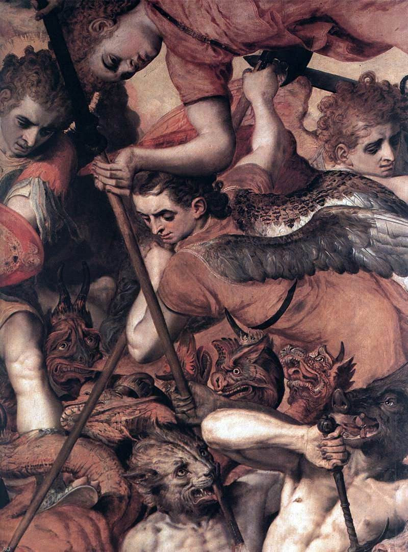 The Elder Frans Floris The Fall of the Rebellious Angels (detail) - Canvas Print
