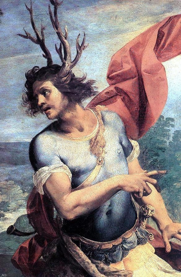 Giuseppe Cesari Diana and Actaeon (detail) - Canvas Print