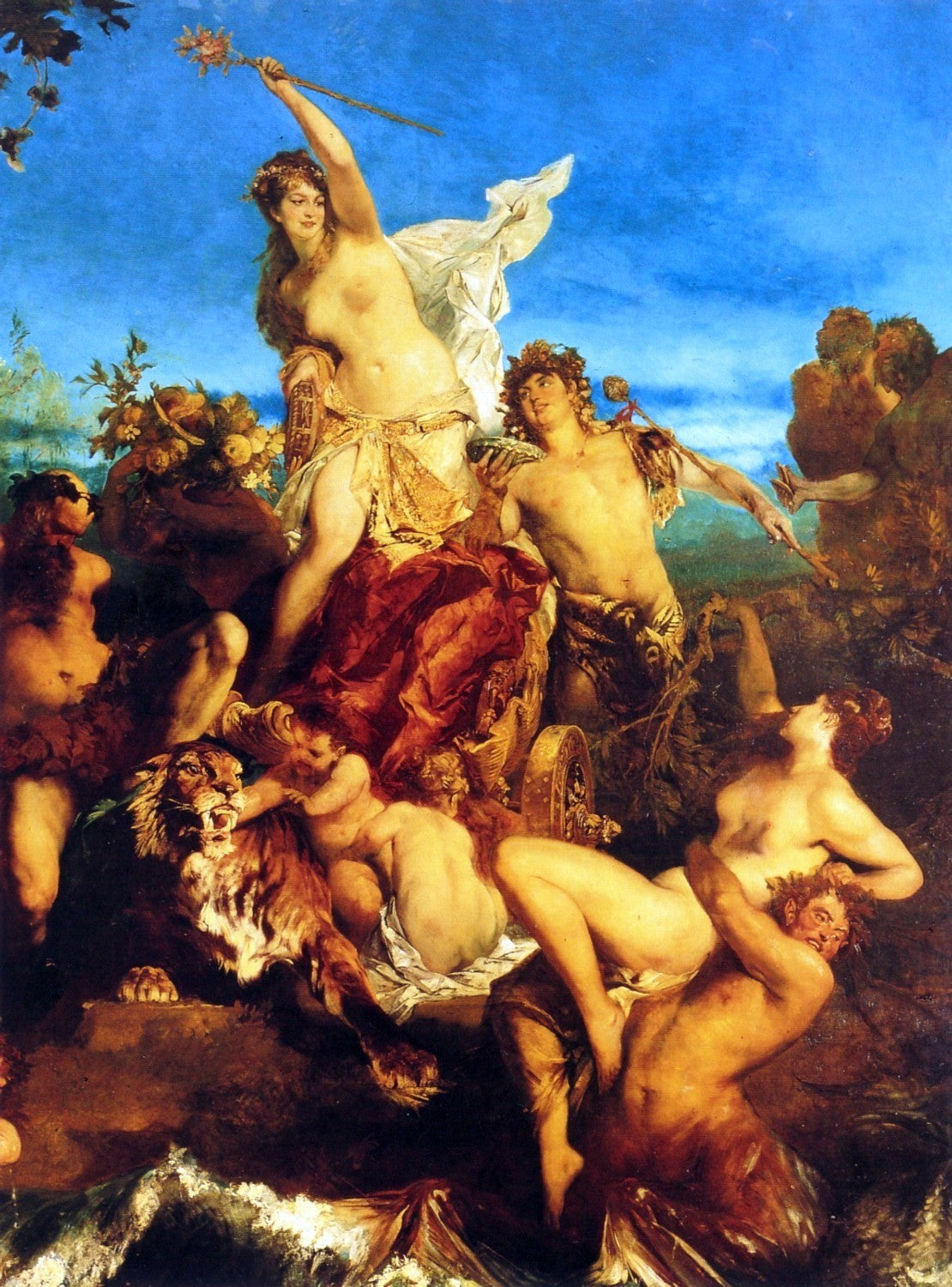 Hans Makart Der Triumph der Ariadne (Detail) - Canvas Print