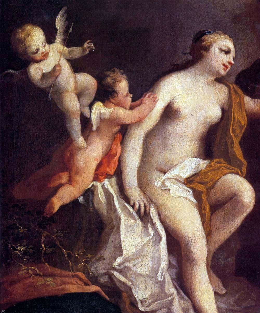 Jacopo Amigoni Venus and Adonis (detail) - Canvas Print