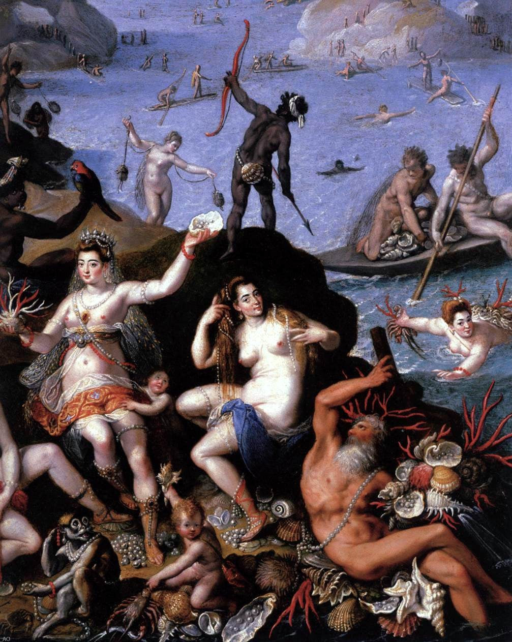 Jacopo Zucchi The Coral Fishers (detail) - Canvas Print