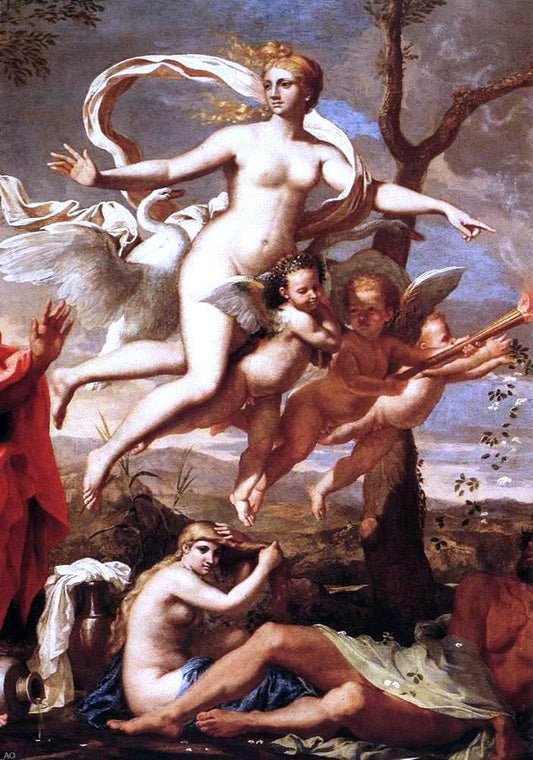 Nicolas Poussin Venus Presenting Arms to Aeneas (detail) - Canvas Print