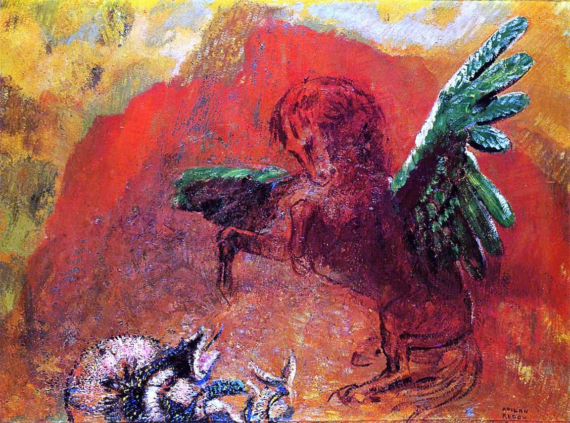 Odilon Redon Pegasus and the Hydra - Canvas Print