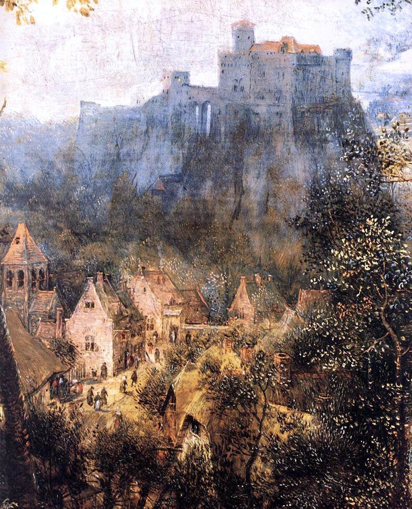 The Elder Pieter Bruegel Magpie on the Gallow (detail) - Canvas Print
