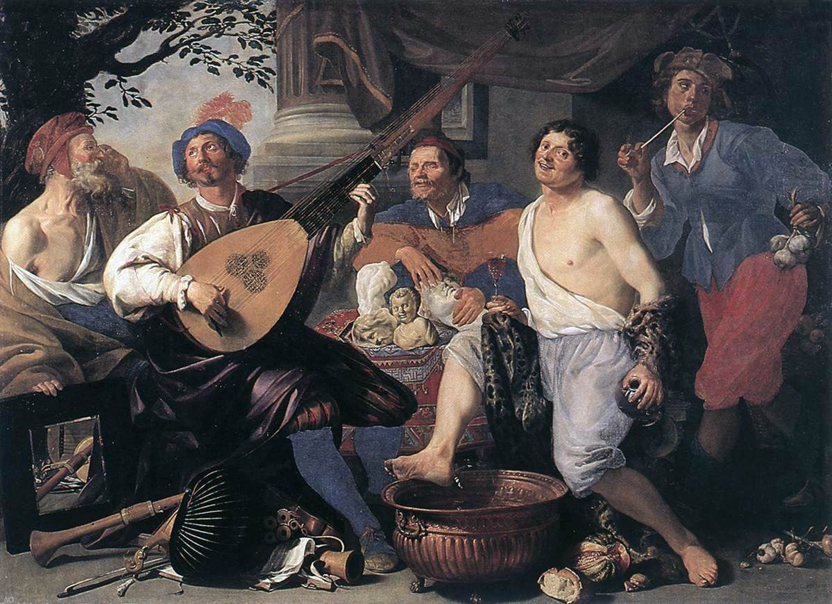 Theodoor Rombouts Allegory of the Five Senses - Canvas Print