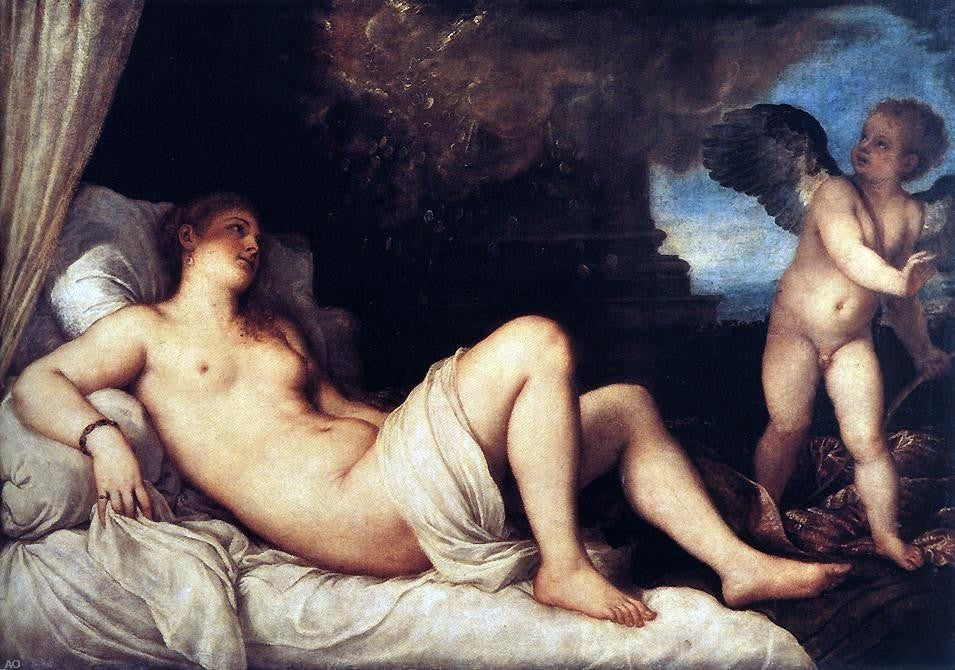 Titian Danae and the Shower of Gold - Canvas Print