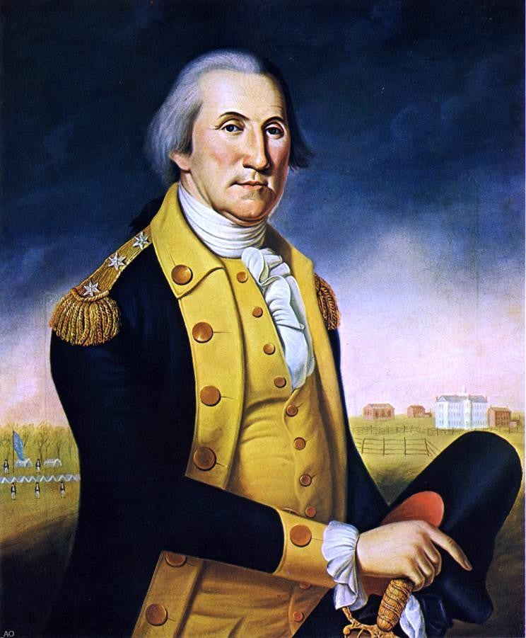 Charles Peale Polk Portrait of George Washington Before Nassau Hall - Canvas Print
