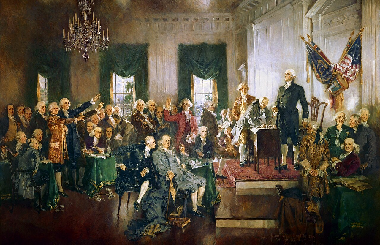 Howard Chandler Christy Scene at the Signing of the Constitution of the United States - Canvas Print
