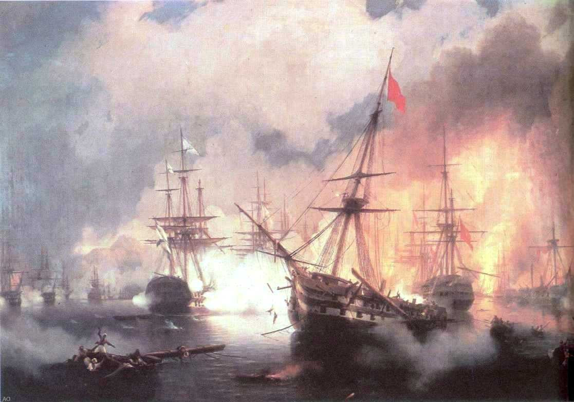 Ivan Constantinovich Aivazovsky Sea Buttle near Navarine - Canvas Print