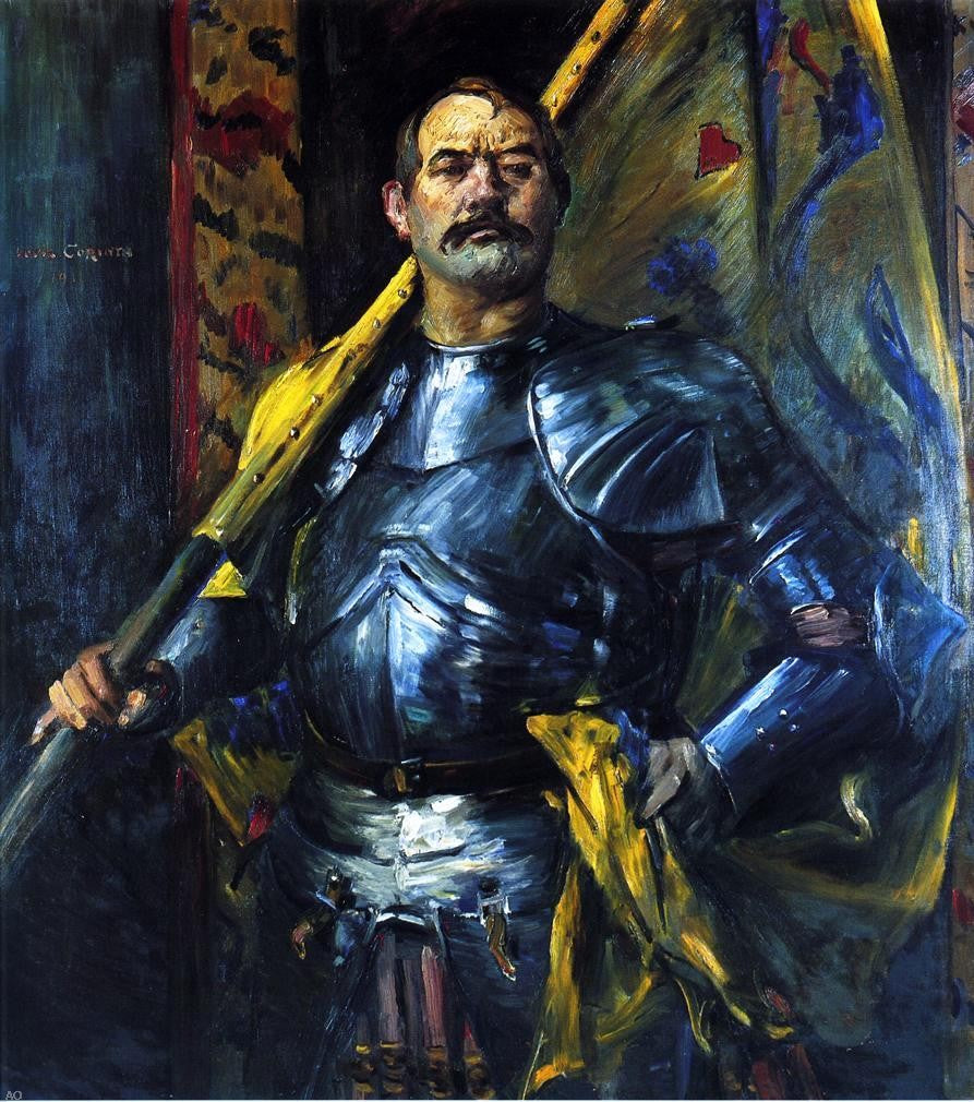 Lovis Corinth Self Portrait as Standard Bearer - Canvas Print