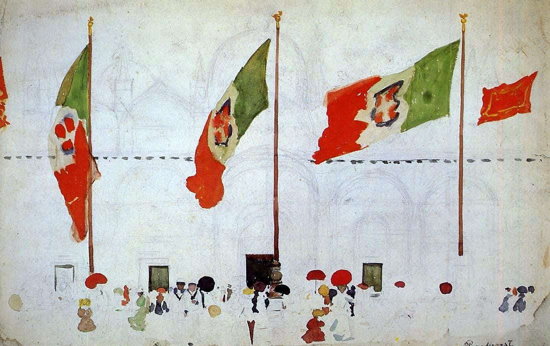 Maurice Prendergast Venice (unfinished) - Canvas Print