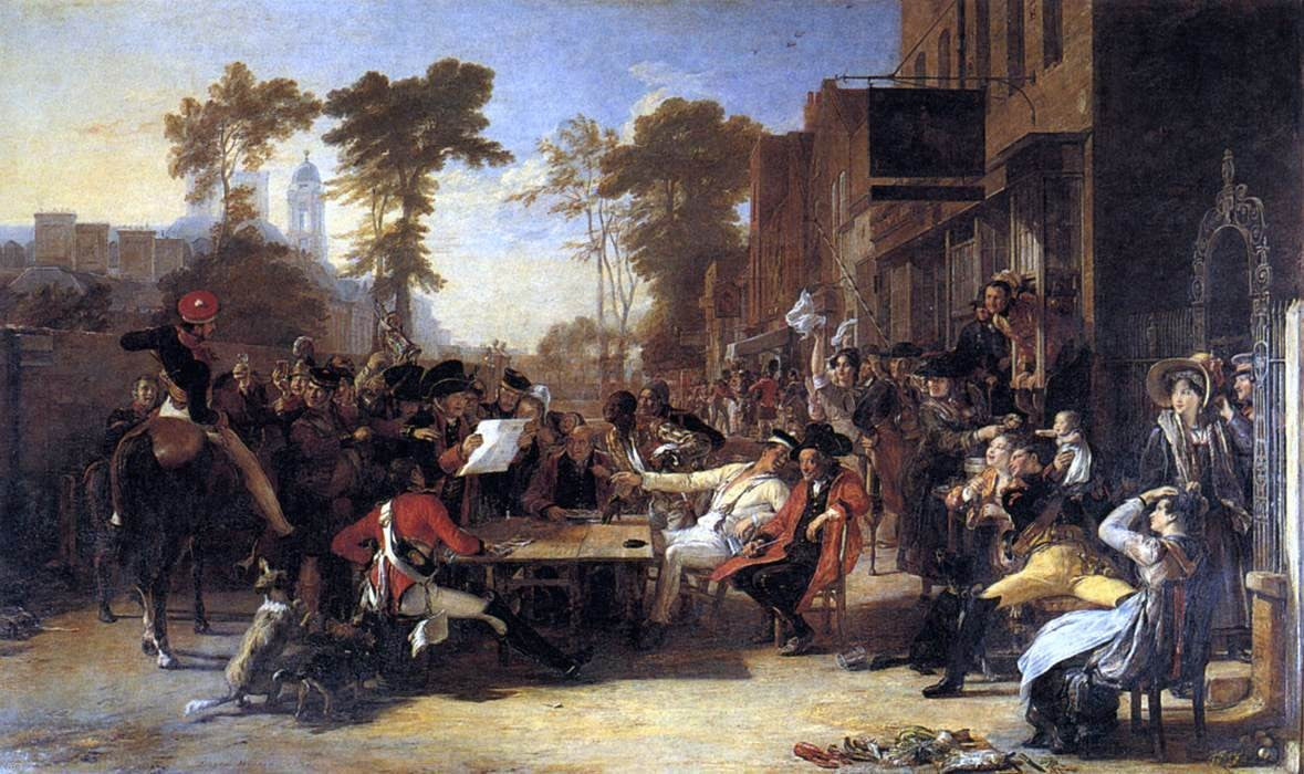 Sir David Wilkie Chelsea Pensioners Reading the Waterloo Dispatch - Canvas Print