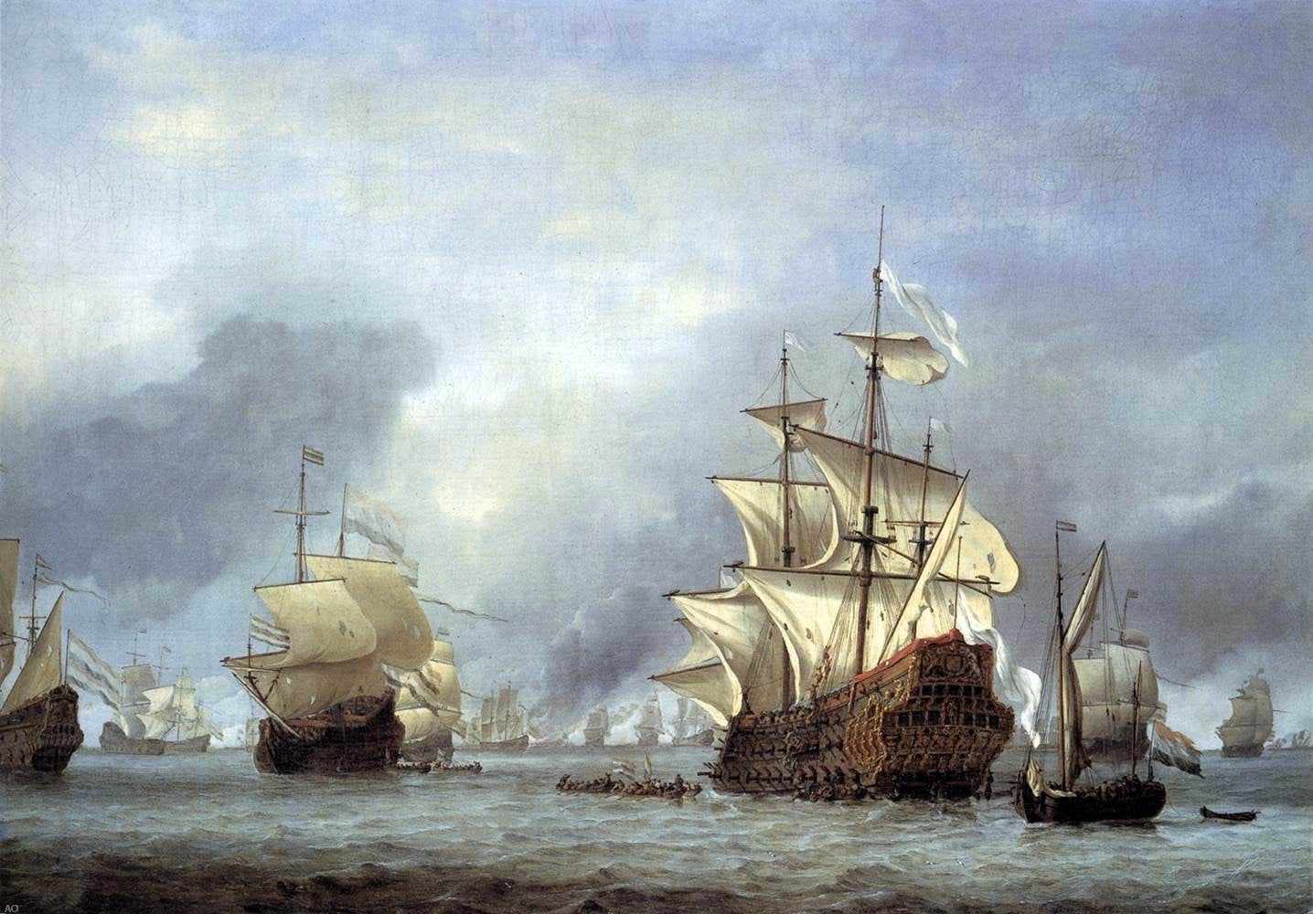 The Younger Willem Van de Velde The Taking of the English Flagship the Royal Prince - Canvas Print
