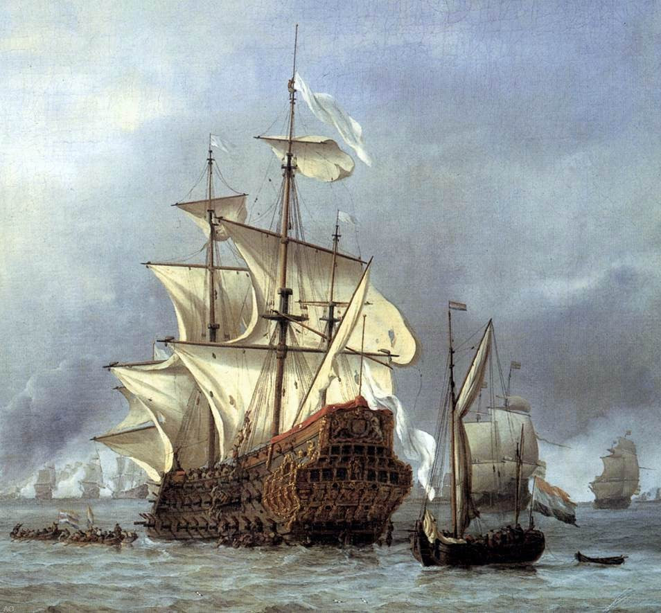 The Younger Willem Van de Velde The Taking of the English Flagship the Royal Prince (detail) - Canvas Print