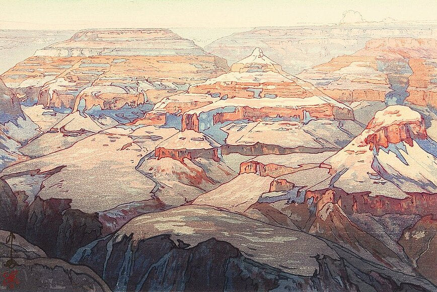 Hiroshi Yoshida The Grand Canyon - Canvas Print