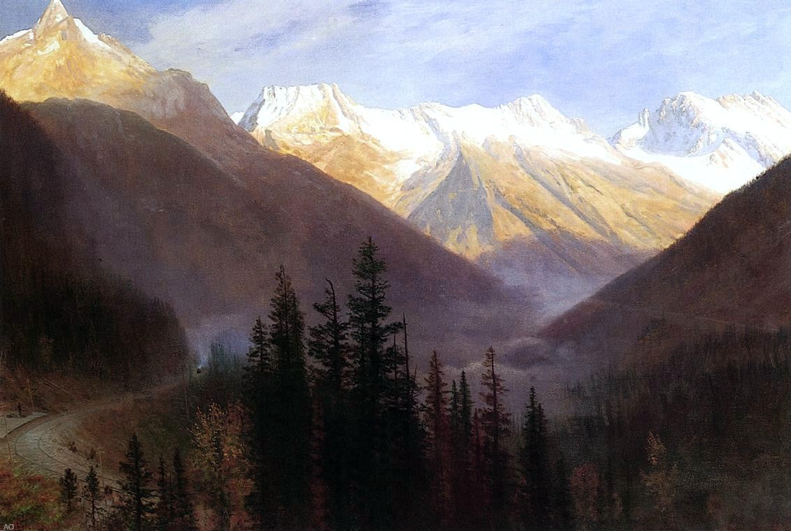 Albert Bierstadt Sunrise at Glacier Station - Canvas Print