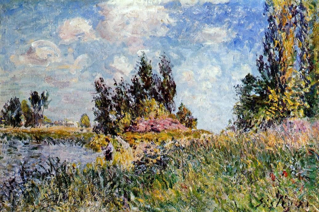 Alfred Sisley Landscape - The Banks of the Loing at Saint-Mammes - Canvas Print