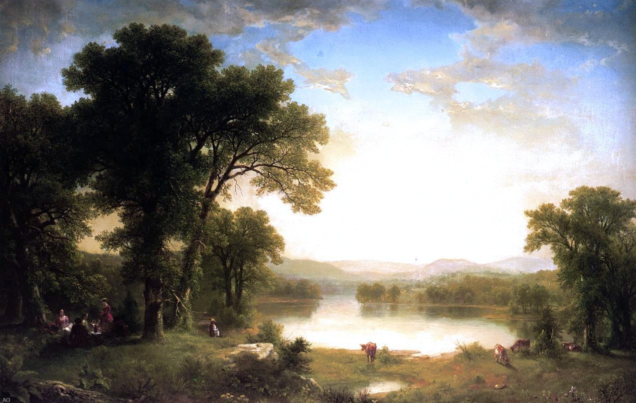 Asher Brown Durand Rocky Cliff - Canvas Print