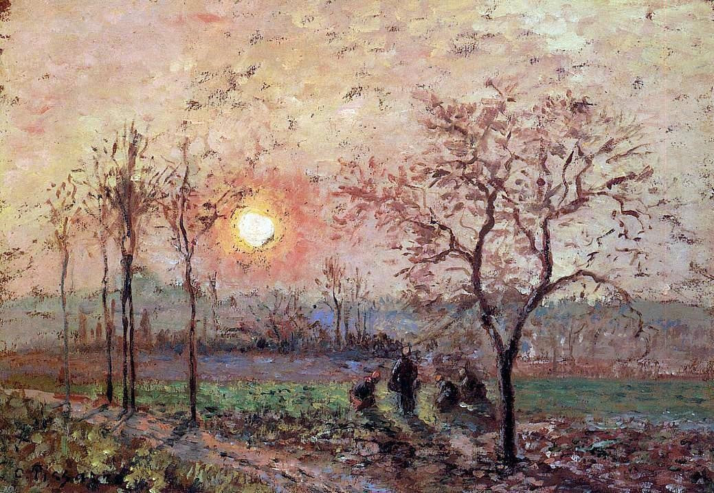 Camille Pissarro Sunset - Canvas Print