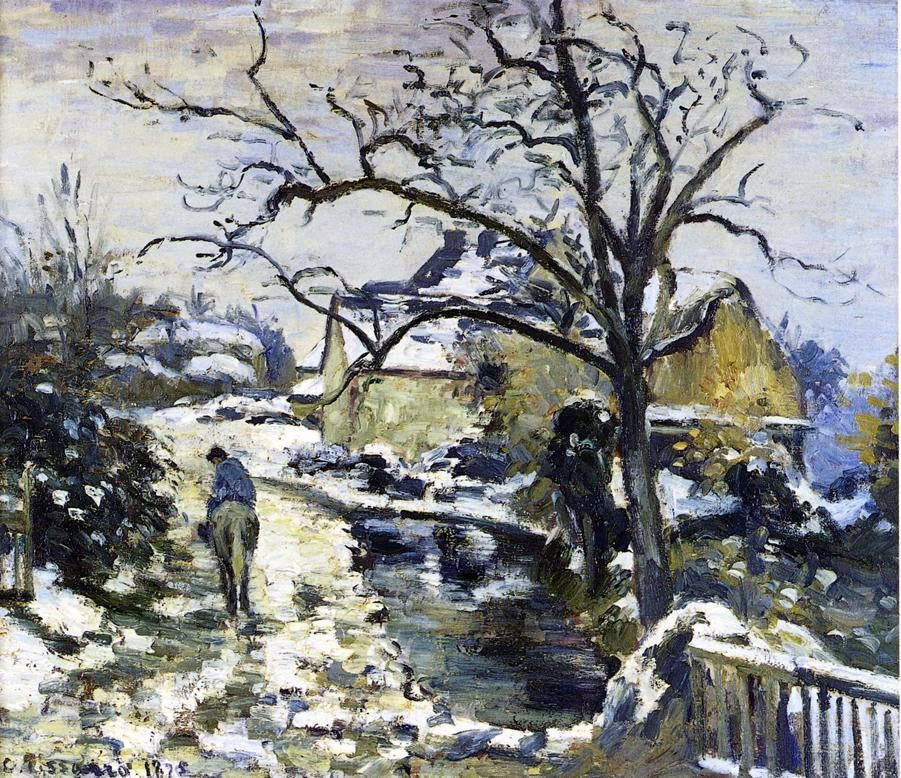 Camille Pissarro Winter at Montfoucault - Canvas Print