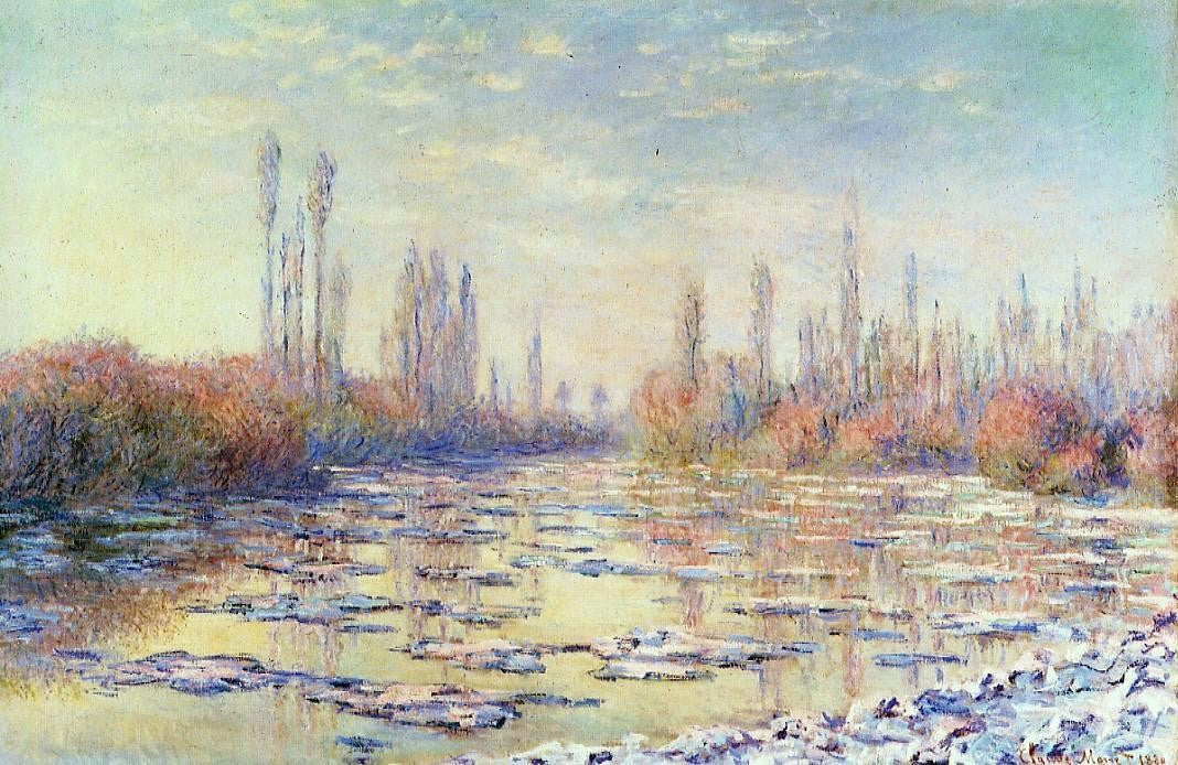 Claude Oscar Monet Floating Ice - Canvas Print