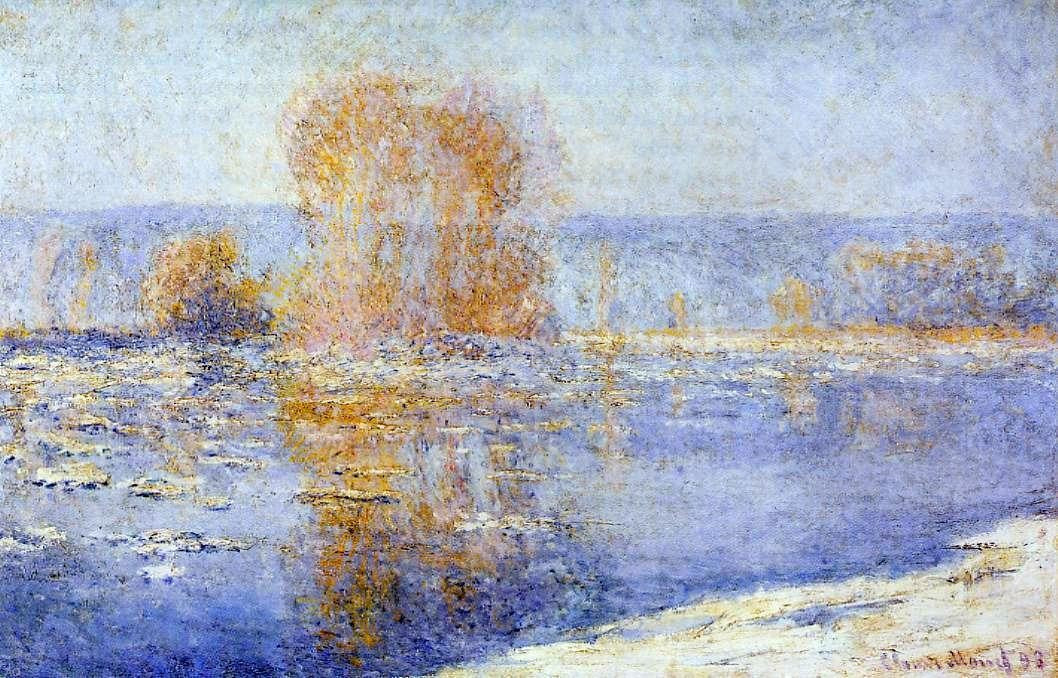 Claude Oscar Monet Floating Ice at Bennecourt - Canvas Print