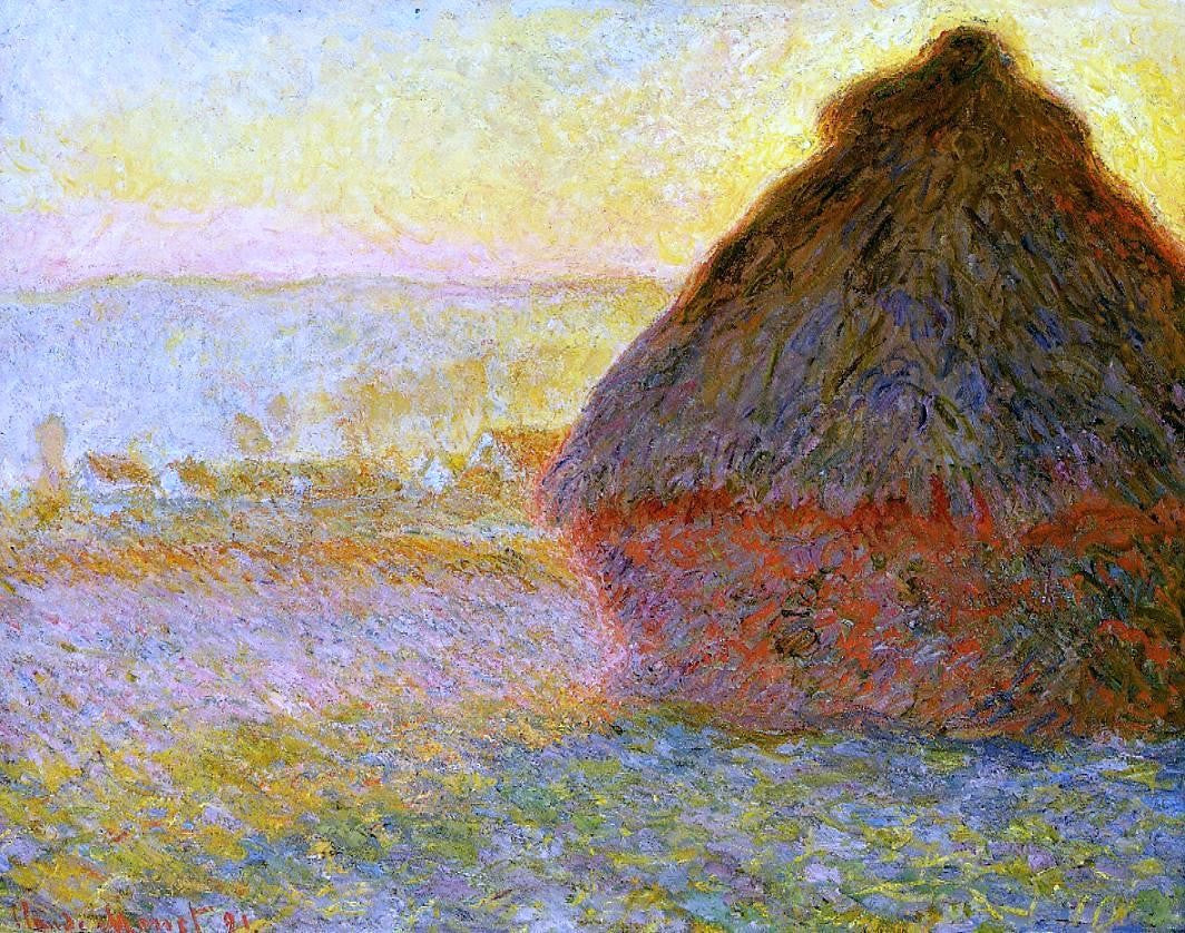 Claude Oscar Monet Grainstack at Sunset - Canvas Print