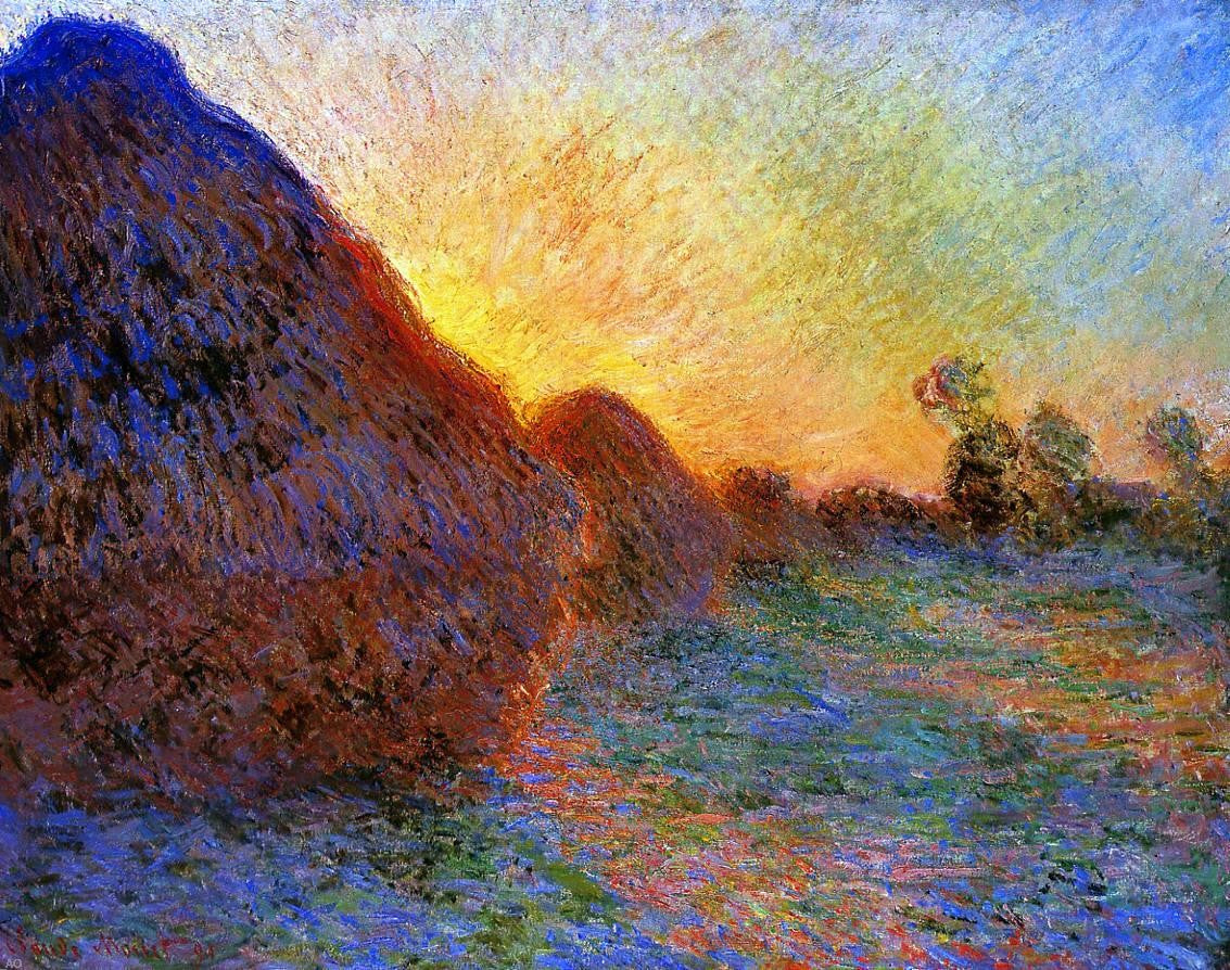 Claude Oscar Monet Grainstacks - Canvas Print