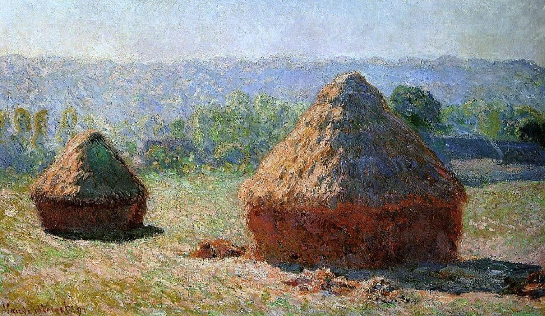 Claude Oscar Monet Grainstacks at the End of Summer, Morning Effect - Canvas Print