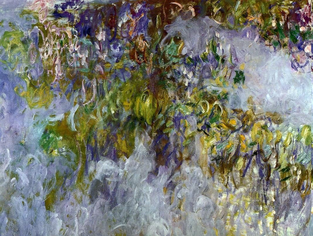 Claude Oscar Monet Wisteria (left half) - Canvas Print