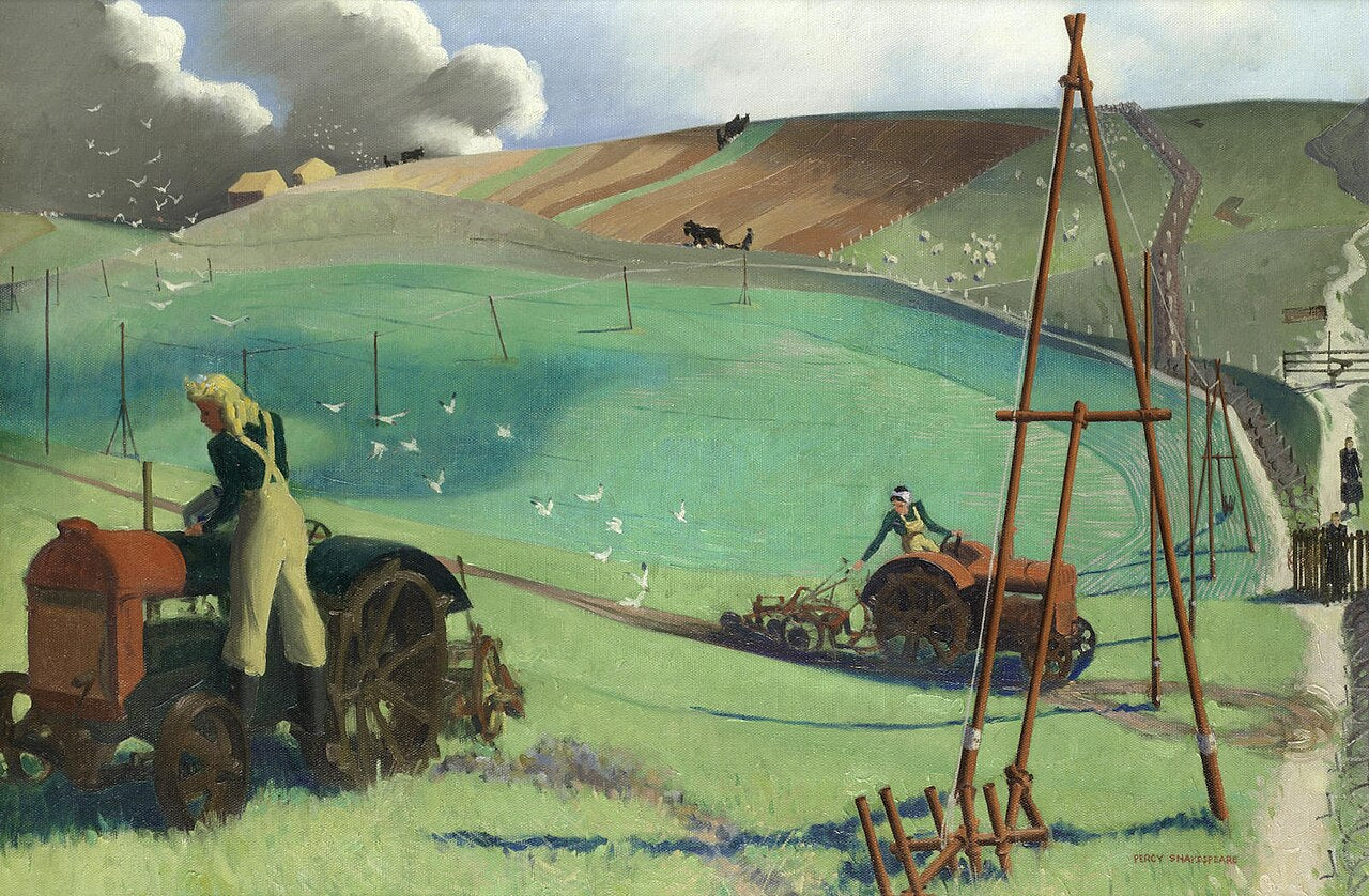 Percy Shakespeare December on the Downs - Canvas Print