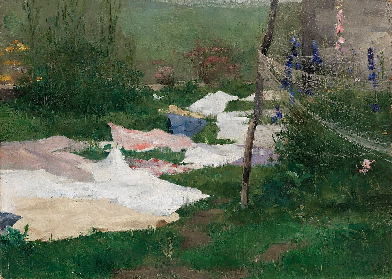 Helene Schjerfbeck Clothes Drying - Canvas Print