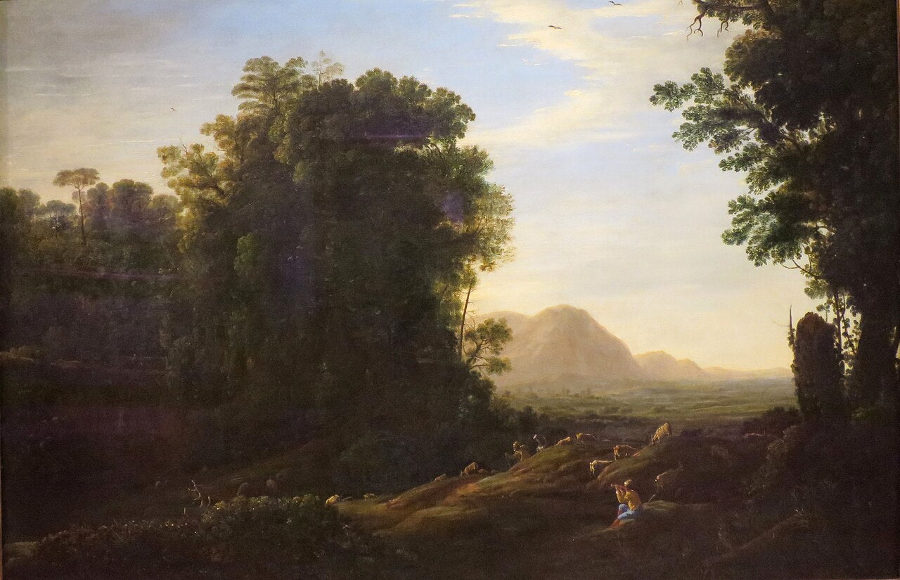 Claude Lorrain Landscape with a Piping Shepherd - Canvas Print