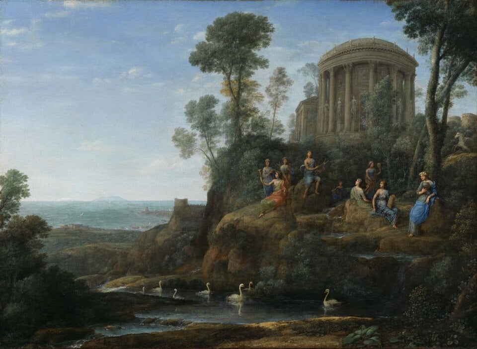 Claude Lorrain Apollo and the Muses on Mount Helicon - Canvas Print