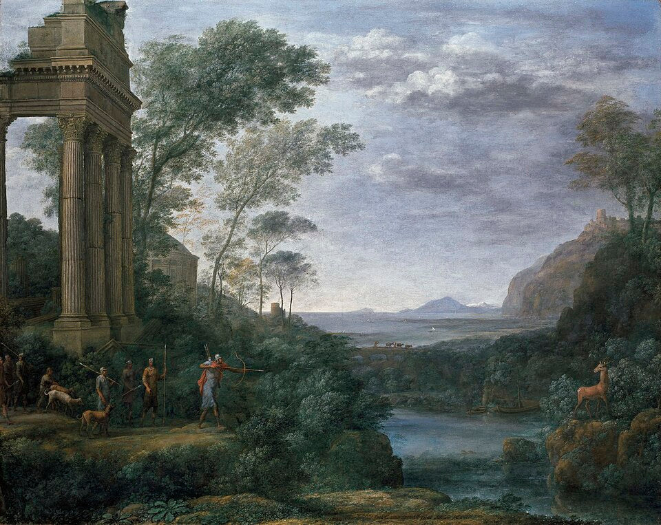 Claude Lorrain Landscape with Ascanius Shooting the Stag of Sylvia - Canvas Print