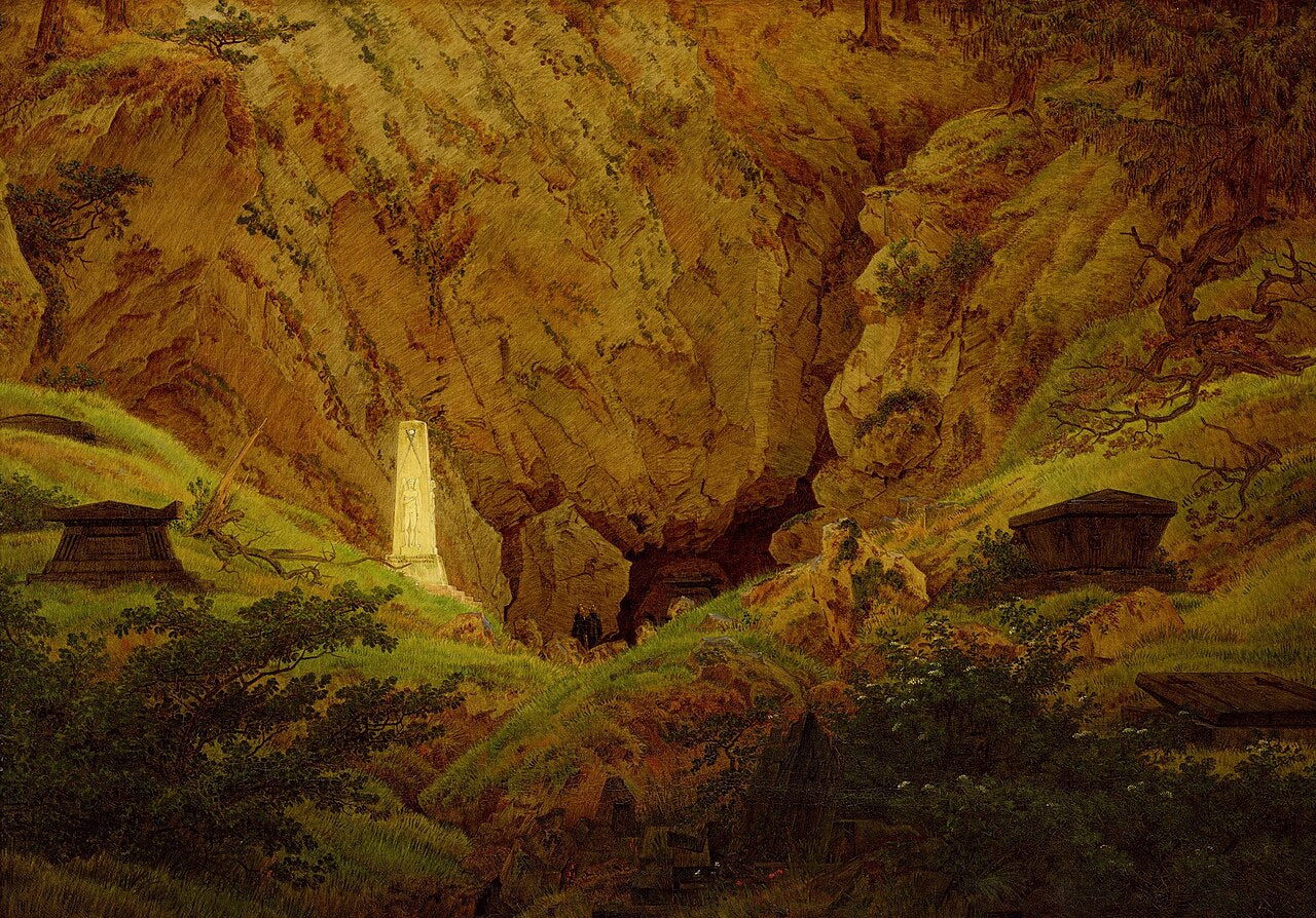 Caspar David Friedrich The Tombs of the Old Heroes also know as The Graves of the Fallen Freedom Fighters - Canvas Print