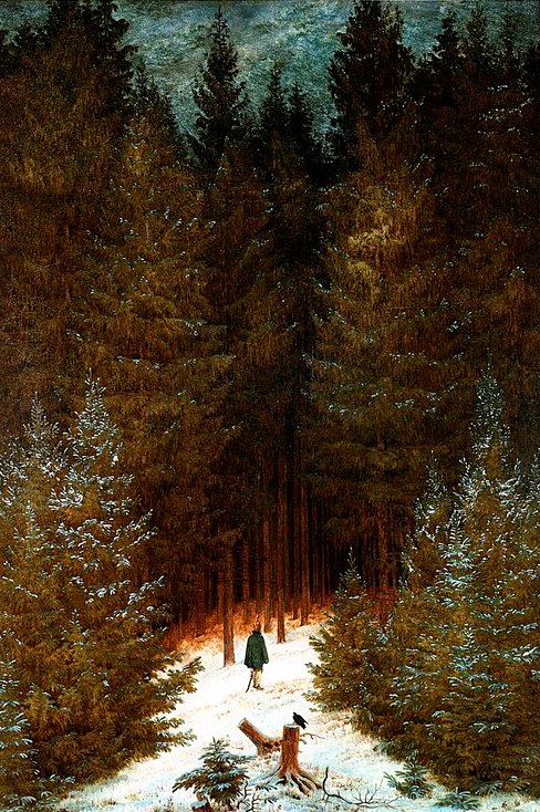 Caspar David Friedrich The Chasseur in the Forest - Canvas Print