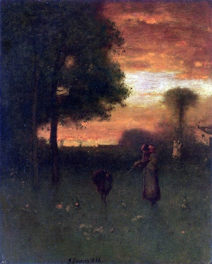 George Inness Sunset - Canvas Print