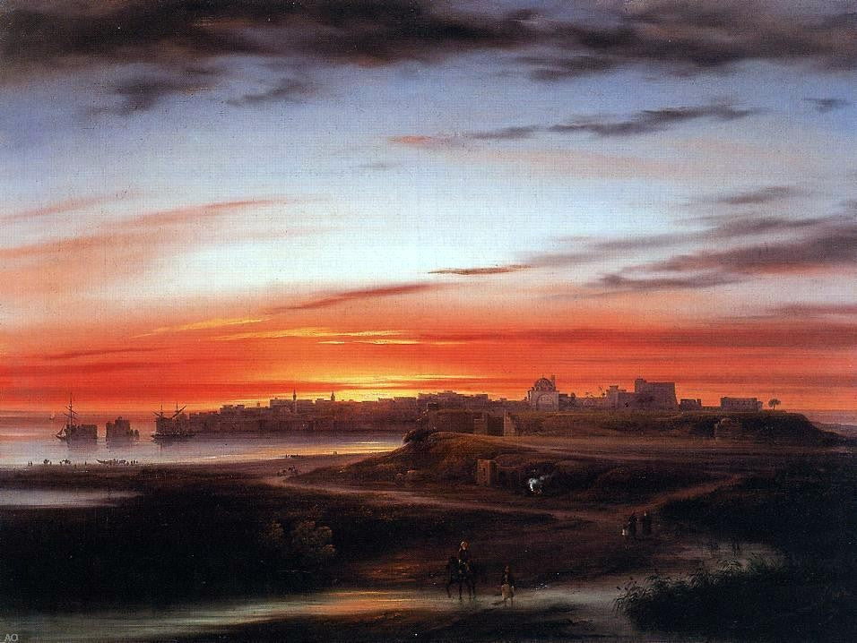 Giovanni-Battista Camuccini A Panoramic Landscape View - Canvas Print