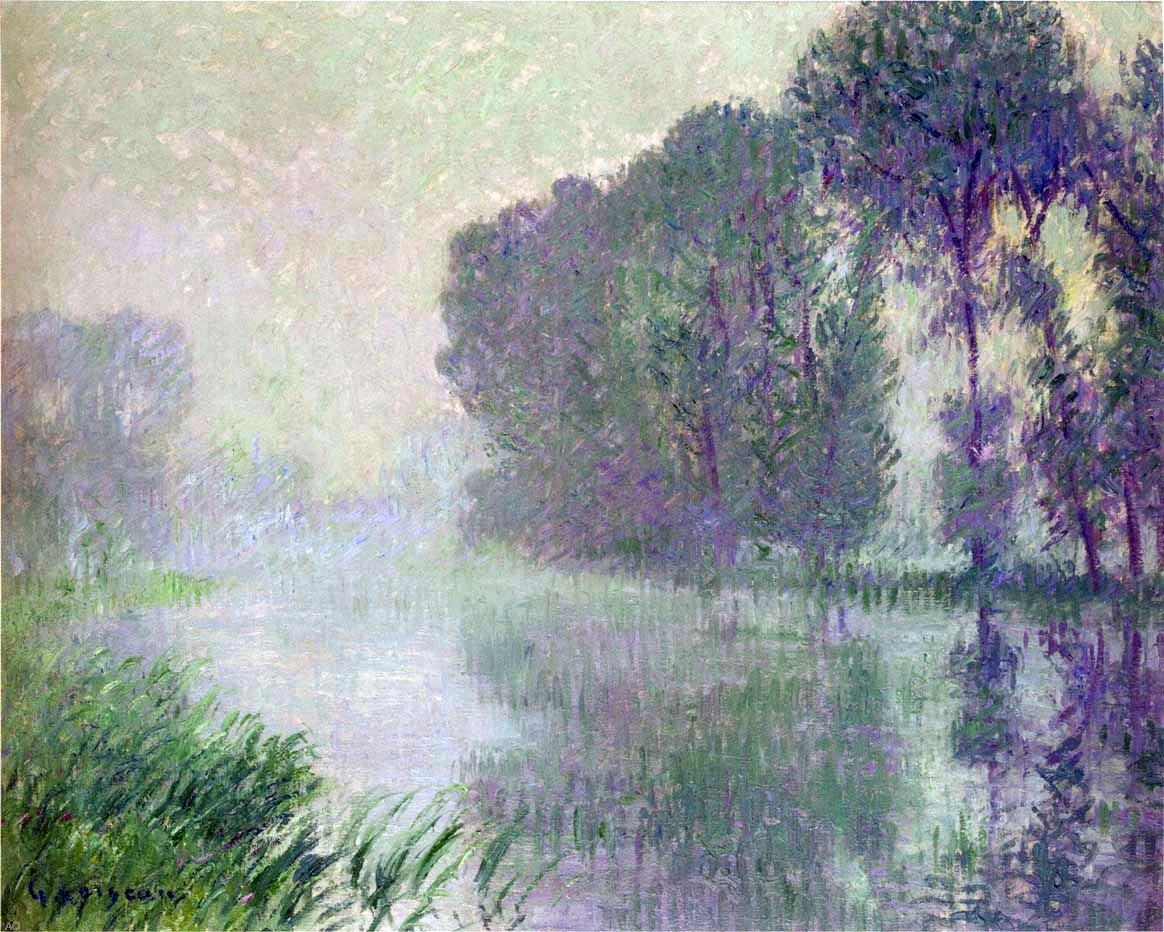 Gustave Loiseau By the Eure River - Afternoon, fog effect - Canvas Print