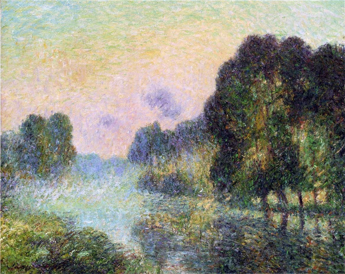 Gustave Loiseau By the Eure River - Fog Effect - Canvas Print