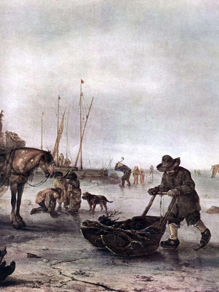 Isaac Van Ostade Winter Landscape (detail) - Canvas Print