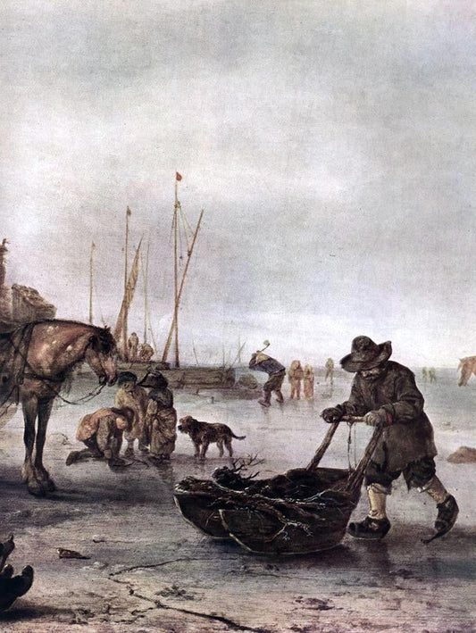 Isaac Van Ostade Winter Landscape (detail) - Canvas Print