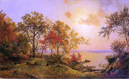 Jasper Francis Cropsey Autumn Landscape - View of Greenwood Lake - Canvas Print
