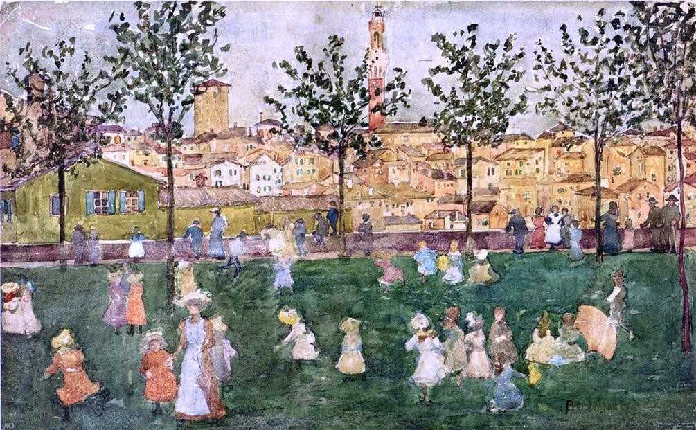 Maurice Prendergast Sienna - Canvas Print